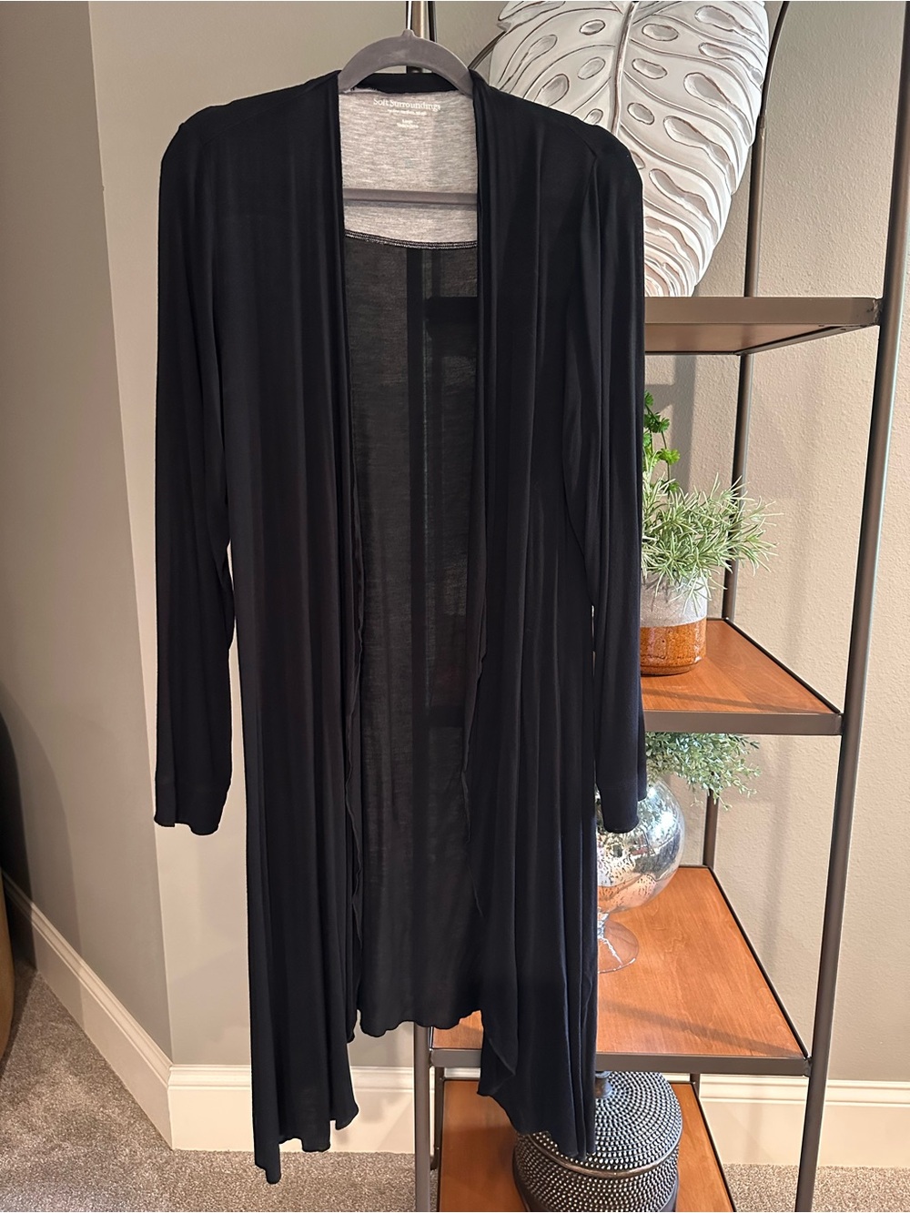 Soft Surroundings Lightweight Black Duster Cardigan